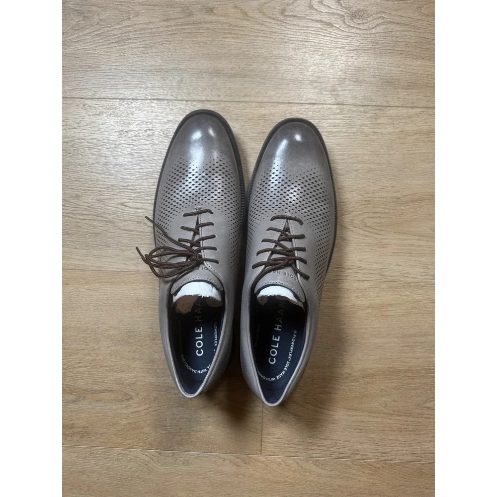 Cole Haan Mens Grandflex DRS LSR Ironstone Gray Leather Oxfords C40332 Size 13
